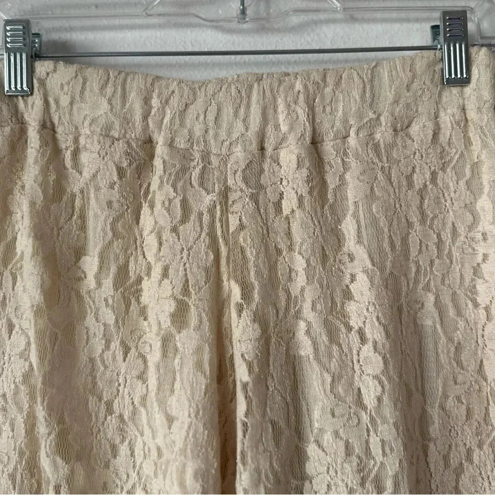 ELAN Ivory LACE Boho Genie Pants - Picture 5 of 10
